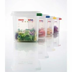 Budget ❤️ Araven 03020 - Food Container, Airtight, W/Lid, PP, 0.6 Qt., 1/9 Size, Colorclip®, Transparent - Pkg Qty 6 🎁