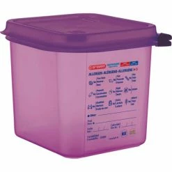 Cheapest 👍 Araven 61390 - Food Container, Anti-Allergen, W/Lid, Polypropylene, 2.7 Qt., 1/6 Size, Purple - Pkg Qty 6 🔔