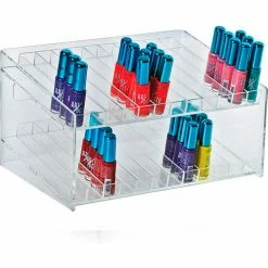 Best Pirce 🧨 Global Approved 222882, 24 Compartment Cosmetic Display, 12"W x 6.5"H x 8.5"D, CLR, 1 Pc ⌛ -Containers shop AZA 222882