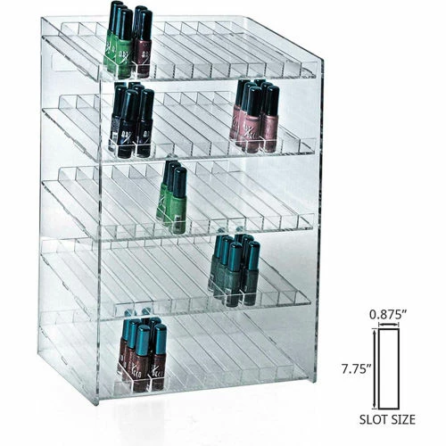 Buy 👍 Global Approved 222885, 60 Compartment Cosmetic Display, 12"W x 18.5"H x 8.5"D, CLR, 1 Pc 👏 4 Buy 👍 Global Approved 222885, 60 Compartment Cosmetic Display, 12"W x 18.5"H x 8.5"D, CLR, 1 Pc 👏 - Image 4