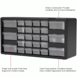 Promo 😍 Akro-Mils Plastic Drawer Parts Cabinet 10126 - 20"W x 6-3/8"D x 10-1/4"H, Black, 26 Drawers 🔔 14 Promo 😍 Akro-Mils Plastic Drawer Parts Cabinet 10126 - 20"W x 6-3/8"D x 10-1/4"H, Black, 26 Drawers 🔔 -Containers shop B1603777 1wco