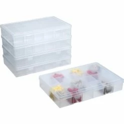 Wholesale 👏 Durham Mfg. Durham Large Plastic Compartment Box LP24-CLEAR - 24 Compartments, 13-1/8x9x2-5/16 - Pkg Qty 5 🎉 -Containers shop B169943 06