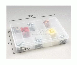Wholesale 👏 Durham Mfg. Durham Large Plastic Compartment Box LP24-CLEAR - 24 Compartments, 13-1/8x9x2-5/16 - Pkg Qty 5 🎉 -Containers shop B169943 dim