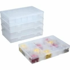 Top 10 😀 Durham Mfg. Durham Large Plastic Compartment Box LPADJ-CLEAR - Adjustable with 20 Dividers, 13-1/8x9x2-5/16 - Pkg Qty 5 🧨 -Containers shop B169944 06