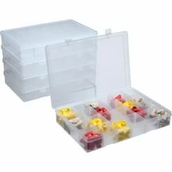 Top 10 😀 Durham Mfg. Durham Large Plastic Compartment Box LPADJ-CLEAR - Adjustable with 20 Dividers, 13-1/8x9x2-5/16 - Pkg Qty 5 🧨 -Containers shop B169944 07