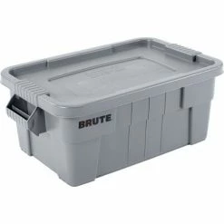 Brand new 🔔 Rubbermaid 14 Gallon Brute Tote with Lid FG9S3000GRAY - 27-1/2 x 16-3/4 x 10-3/4 - Gray - Pkg Qty 6 ❤️