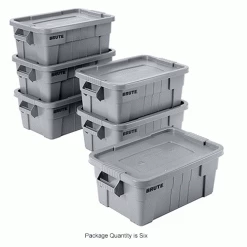 Brand new 🔔 Rubbermaid 14 Gallon Brute Tote with Lid FG9S3000GRAY - 27-1/2 x 16-3/4 x 10-3/4 - Gray - Pkg Qty 6 ❤️ 23 Brand new 🔔 Rubbermaid 14 Gallon Brute Tote with Lid FG9S3000GRAY - 27-1/2 x 16-3/4 x 10-3/4 - Gray - Pkg Qty 6 ❤️ -Containers shop B2050497IN 3wco
