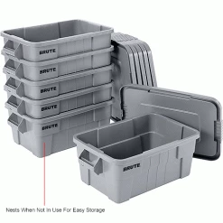 Brand new 🔔 Rubbermaid 14 Gallon Brute Tote with Lid FG9S3000GRAY - 27-1/2 x 16-3/4 x 10-3/4 - Gray - Pkg Qty 6 ❤️ 24 Brand new 🔔 Rubbermaid 14 Gallon Brute Tote with Lid FG9S3000GRAY - 27-1/2 x 16-3/4 x 10-3/4 - Gray - Pkg Qty 6 ❤️ -Containers shop B2050497IN 4wco