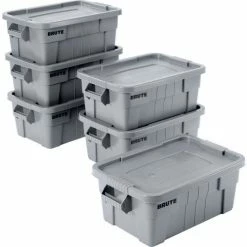 Brand new 🔔 Rubbermaid 14 Gallon Brute Tote with Lid FG9S3000GRAY - 27-1/2 x 16-3/4 x 10-3/4 - Gray - Pkg Qty 6 ❤️ 17 Brand new 🔔 Rubbermaid 14 Gallon Brute Tote with Lid FG9S3000GRAY - 27-1/2 x 16-3/4 x 10-3/4 - Gray - Pkg Qty 6 ❤️ -Containers shop B2050497 04