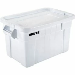 Promo 🛒 Rubbermaid 20 Gallon Brute Tote with Lid FG9S3100WHT - 27-7/8 x 17-3/8 x 15-1/8 - White - Pkg Qty 6 ⌛