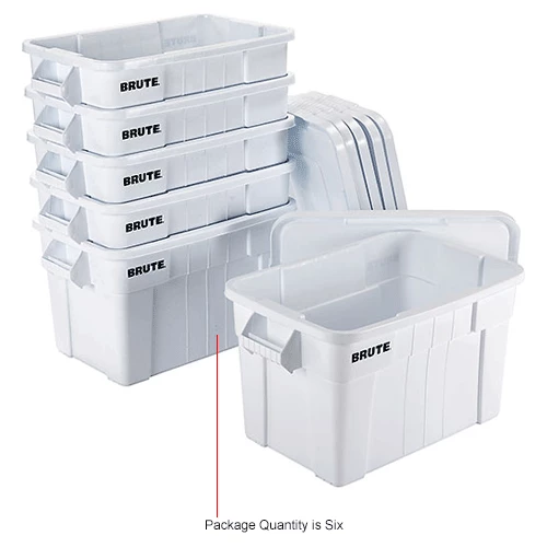 Promo 🛒 Rubbermaid 20 Gallon Brute Tote with Lid FG9S3100WHT - 27-7/8 x 17-3/8 x 15-1/8 - White - Pkg Qty 6 ⌛ 12 Promo 🛒 Rubbermaid 20 Gallon Brute Tote with Lid FG9S3100WHT - 27-7/8 x 17-3/8 x 15-1/8 - White - Pkg Qty 6 ⌛ - Image 12
