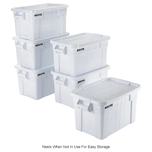 Promo 🛒 Rubbermaid 20 Gallon Brute Tote with Lid FG9S3100WHT - 27-7/8 x 17-3/8 x 15-1/8 - White - Pkg Qty 6 ⌛ 13 Promo 🛒 Rubbermaid 20 Gallon Brute Tote with Lid FG9S3100WHT - 27-7/8 x 17-3/8 x 15-1/8 - White - Pkg Qty 6 ⌛ - Image 13