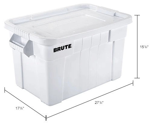 Promo 🛒 Rubbermaid 20 Gallon Brute Tote with Lid FG9S3100WHT - 27-7/8 x 17-3/8 x 15-1/8 - White - Pkg Qty 6 ⌛ 14 Promo 🛒 Rubbermaid 20 Gallon Brute Tote with Lid FG9S3100WHT - 27-7/8 x 17-3/8 x 15-1/8 - White - Pkg Qty 6 ⌛ - Image 14