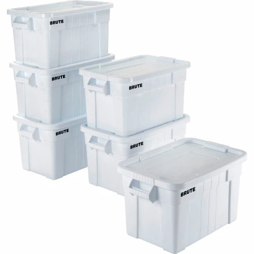 Promo 🛒 Rubbermaid 20 Gallon Brute Tote with Lid FG9S3100WHT - 27-7/8 x 17-3/8 x 15-1/8 - White - Pkg Qty 6 ⌛ 5 Promo 🛒 Rubbermaid 20 Gallon Brute Tote with Lid FG9S3100WHT - 27-7/8 x 17-3/8 x 15-1/8 - White - Pkg Qty 6 ⌛ - Image 5