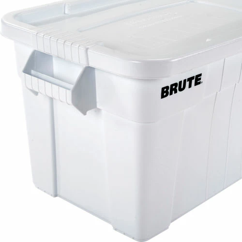 Promo 🛒 Rubbermaid 20 Gallon Brute Tote with Lid FG9S3100WHT - 27-7/8 x 17-3/8 x 15-1/8 - White - Pkg Qty 6 ⌛ 6 Promo 🛒 Rubbermaid 20 Gallon Brute Tote with Lid FG9S3100WHT - 27-7/8 x 17-3/8 x 15-1/8 - White - Pkg Qty 6 ⌛ - Image 6