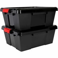Buy 💯 Quantum Storage Systems Quantum Heavy-Duty Latch Container - LC191507-BK - 21"L x 15-7/8"W x 7-3/4"H Black - Pkg Qty 6 💯 -Containers shop B2264784 04 1