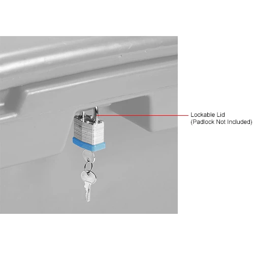 Outlet 🌟 Global Industrial Lockable Outdoor Storage Container, 42"Lx29"Wx30"H, 11 Cu. Ft., Gray 😀 7 Outlet 🌟 Global Industrial Lockable Outdoor Storage Container, 42"Lx29"Wx30"H, 11 Cu. Ft., Gray 😀 - Image 7