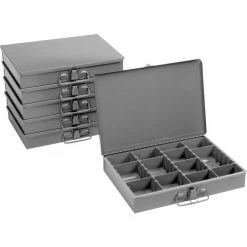 Deals 🥰 Durham Mfg. Durham Steel Scoop Compartment Box 215-95 - Adjustable Compartment, 13-3/8 x 9-1/4 x 2 - Pkg Qty 6 🧨 -Containers shop B481930 08