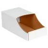New 🎉 Single Wall Stackable Corrugated Bin Box, 6"W x 12"D x 4-1/2"H, Oyster White - Pkg Qty 50 ⭐