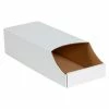 Hot Sale 💯 Single Wall Stackable Corrugated Bin Box, 8"W x 18"D x 4-1/2"H, Oyster White - Pkg Qty 50 🛒
