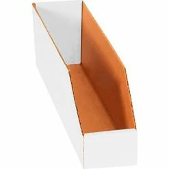 Budget 👏 Global Industrial™ Open Top Corrugated Bin Boxes, 3"Wx18"Dx4-1/2"H, White - Pkg Qty 25 😉