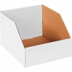 Cheap 🤩 Global Industrial™ Jumbo Open Top Corrugated Bin Boxes, 10"Wx12"Dx8"H, White - Pkg Qty 50 ✔️
