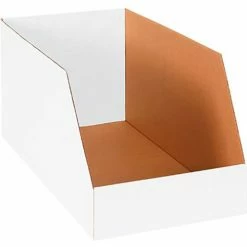 Hot Sale 🎁 Global Industrial™ Jumbo Open Top Corrugated Bin Boxes, 12"Wx24"Dx12"H, White - Pkg Qty 50 ⌛