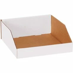 Wholesale 💯 Global Industrial™ Open Top Corrugated Bin Boxes, 12"Wx12"Dx4-1/2"H, White - Pkg Qty 50 😉