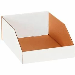 Buy ⌛ Global Industrial™ Open Top Corrugated Bin Boxes, 9"Wx12"Dx4-1/2"H, White - Pkg Qty 50 😍