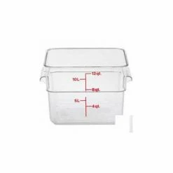 Coupon 🎉 Cambro 2SFSCW135 - Square Food Container, 2 Quart, 7-1/4 x7-1/4 x 3-7/8, Clear, Red Gradation - Pkg Qty 6 👏
