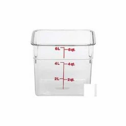 Budget ❤️ Cambro 6SFSCW135 - Square Food Container, 6 Quart, 8-3/8" x 8-3/8" x 7-1/4", Clear - Pkg Qty 6 ❤️