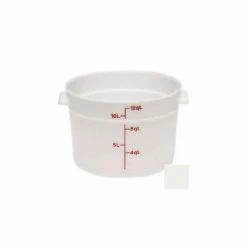 Best deal ✔️ Cambro RFS12148 - Storage Container, Round, 12 Qt., 14-7/8" Dia. x 8-3/8" High, White, Polyethylene - Pkg Qty 6 🔥