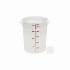 Deals 🎁 Cambro RFS22148 - Storage Container, Round, 22 Qt., 13-1/2" Dia. x 15"H, White, Polyethylene - Pkg Qty 6 💯