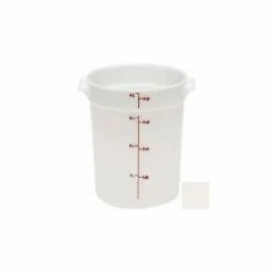 Best Sale 🥰 Cambro RFS4148 - Storage Container, Round, 4 Qt., 8-3/16" Dia. x 8-9/16"H, White, Polyethylene - Pkg Qty 12 😀