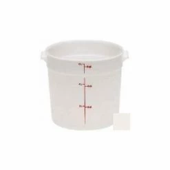 Budget 🎉 Cambro RFS6148 - Storage Container, Round, 6 Qt., 9-15/16" Dia. x 7-15/16"H, White, Polyethylene - Pkg Qty 12 😍