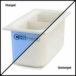 Discount 💯 Carlisle CM1103C1402 Coldmaster® CoolCheck 6" D Third-Size Divided Food Pan - White/Blue ❤️