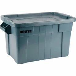 Budget 🧨 Rubbermaid 20 Gallon Brute Tote with Lid FG9S3100GRAY - 27-7/8 x 17-3/8 x 15-1/8 - Gray - Pkg Qty 6 ❤️