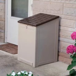 Cheapest 👏 COSCO® BoxGuard® Lockable Outdoor Storage Box 6.3 Cu. Ft. 20-1/2 x 22 x 33-1/4 Tan ⭐ -Containers shop COO C333BP88BTN1E 04