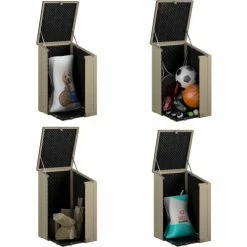 Cheapest 👏 COSCO® BoxGuard® Lockable Outdoor Storage Box 6.3 Cu. Ft. 20-1/2 x 22 x 33-1/4 Tan ⭐ -Containers shop COO C333BP88BTN1E 06