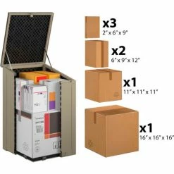 Cheapest 👏 COSCO® BoxGuard® Lockable Outdoor Storage Box 6.3 Cu. Ft. 20-1/2 x 22 x 33-1/4 Tan ⭐ -Containers shop COO C333BP88BTN1E 07