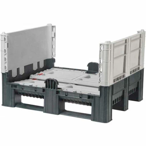 Hot Sale 💯 Decade DFC Quick Assembly Folding Container Vented Wall 48"L x 40"W x 29"H 1650 lb Capacity Gray 👍 3 Hot Sale 💯 Decade DFC Quick Assembly Folding Container Vented Wall 48"L x 40"W x 29"H 1650 lb Capacity Gray 👍 - Image 3