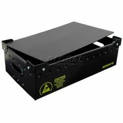 New ✨ Protektive Pak 39183 Plastek Conductive Stackable Storage Container Lid, 17-3/4"Lx13-13/16"Wx3/16"H - Pkg Qty 5 🎉