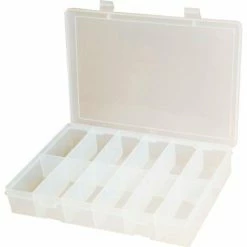 Hot Sale 🧨 Durham Mfg. Durham Small Plastic Compartment Box SP12-CLEAR - 12 Compartments 10-13/16"L x 6-3/4"W x 1-3/4"H - Pkg Qty 10 ⭐
