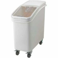 Outlet 😉 Winco IB-21-Mobile Ingredient Bin w/Lid, Polyethlene, 21 Gal., White ⭐