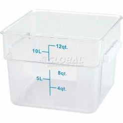 Promo 🎁 Winco PCSC-12C Square Storage Container, 12 Qt, Clear, Polycarbonate - Pkg Qty 12 ✔️