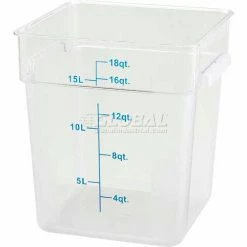 Brand new ❤️ Winco PCSC-18C Square Storage Container, 18 Qt, Clear, Polycarbonate - Pkg Qty 12 ❤️