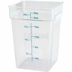 Wholesale 😉 Winco PCSC-22C Square Storage Container, 22 Qt, Clear, Polycarbonate - Pkg Qty 6 🎉