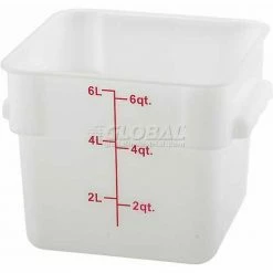 Outlet 😀 Winco PESC-6 Square Storage Container, 6 Qt, White, Polycarbonate - Pkg Qty 12 🛒