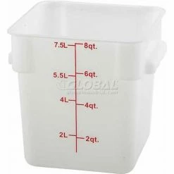 Deals ⭐ Winco PESC-8 Square Storage Container, 8 Qt, White, Polycarbonate - Pkg Qty 12 🔥