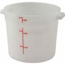 New 🔥 Winco PPRC-6W PP Round Storage Container, Polypropelyne, White - Pkg Qty 12 💯